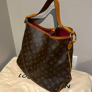 Authentic Louis Vuitton Delightful MM Monogram Canvas Shoulder Bag Brown